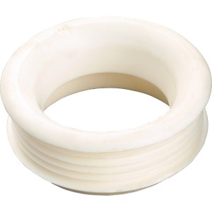 Weißer Spülrohrverbinder aus Gummi, Ø 44 mm x Ø 55 mm, für WC-Spülrohre.