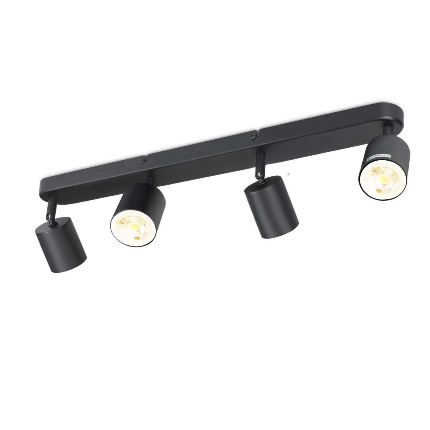ZMH LED Deckenleuchte 4 Flammig Deckenstrahler Schwarz 350 Grad Schwenkbar GU10 ohne Birne