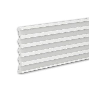 Weißes 3D Wandpaneel (200 cm) von PROFHOME, geeignet als Akustikpaneel und Wandvertäfelung.