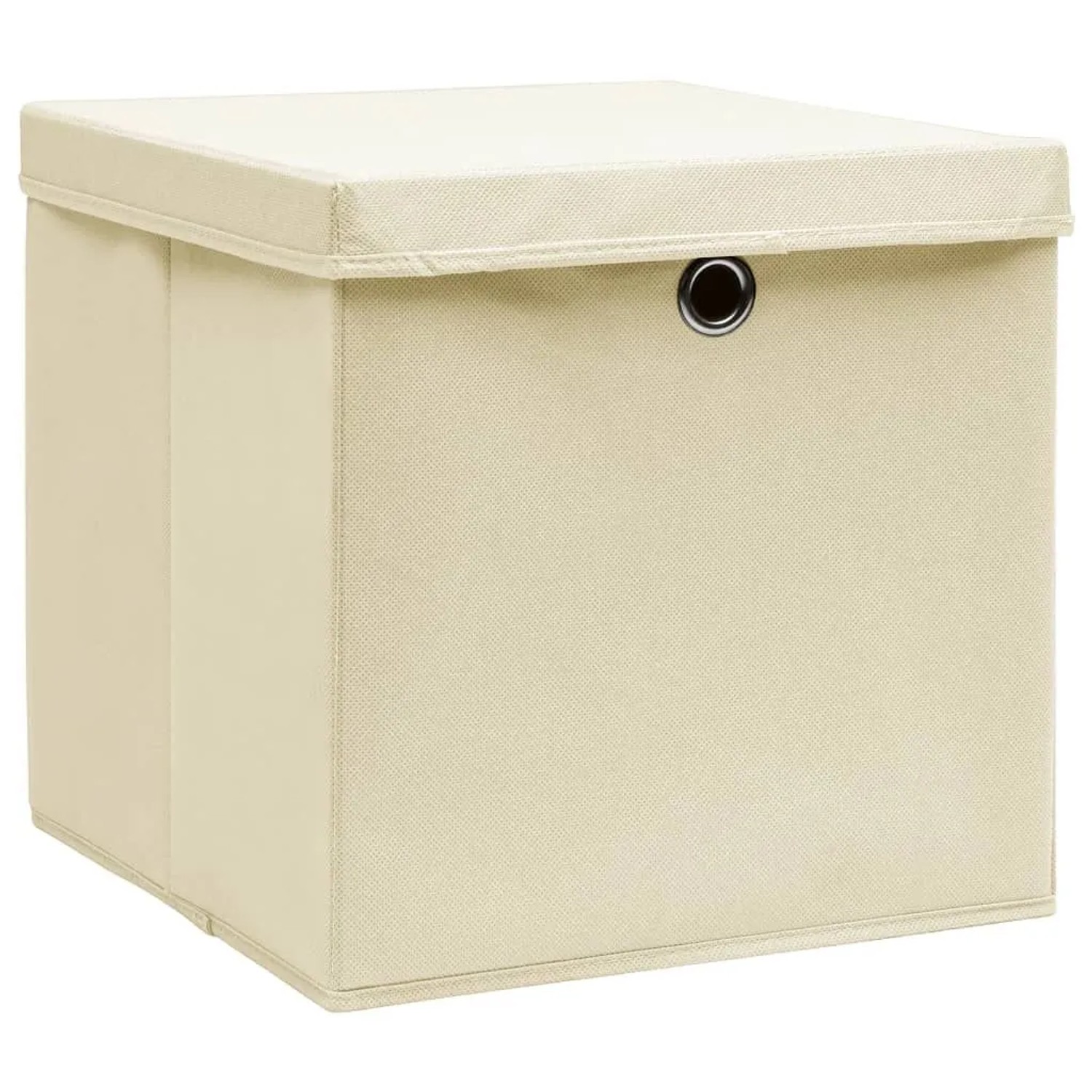 vidaXL Aufbewahrungsboxen mit Deckeln 4 Stk 28x28x28 cm Creme 325216