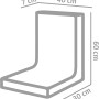 Grauer Diephaus L-Stein (60x40x30x7 cm) für Einfassungen und Mauersysteme.