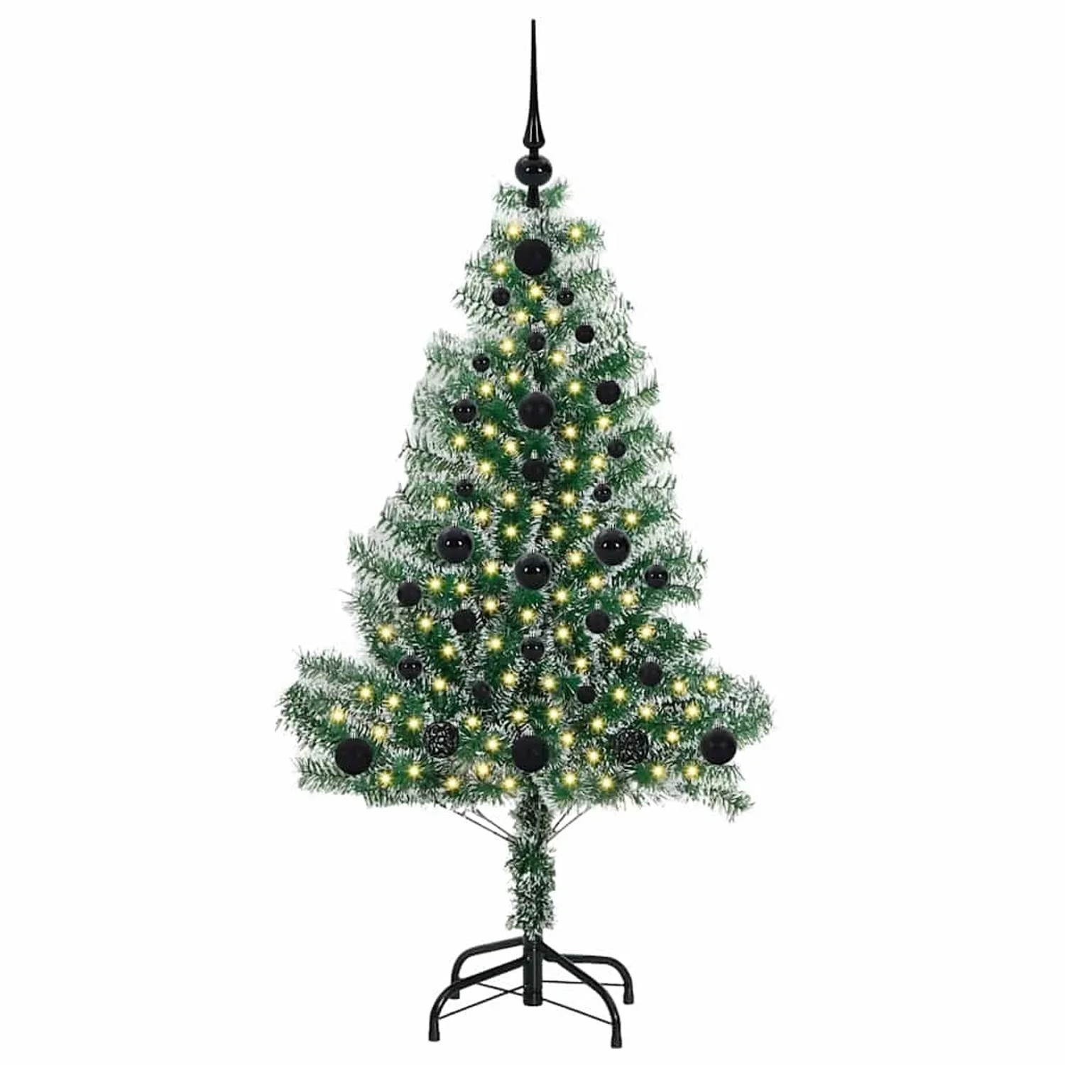 vidaXL Künstlicher Weihnachtsbaum Beschneit mit LED Licht 120 cm 3396798