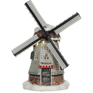 Beleuchtete Mühle als Weihnachtsdeko, batteriebetrieben, 22,5cm hoch. Festliche Luville Kollektion.