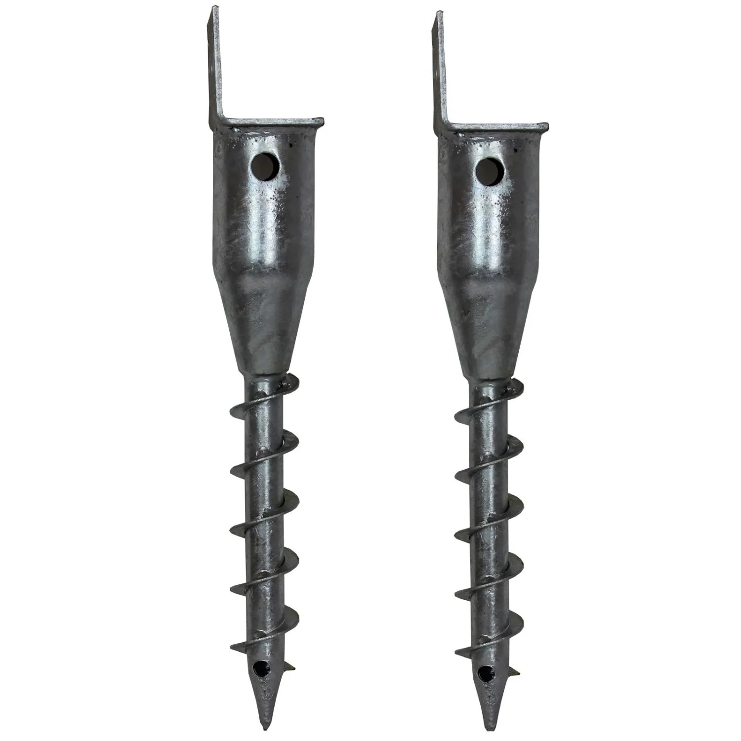 TRUTZHOLM 2x L Profil Bodenhülse Zum Einschrauben 48,5 cm Länge Feuerverzinkt