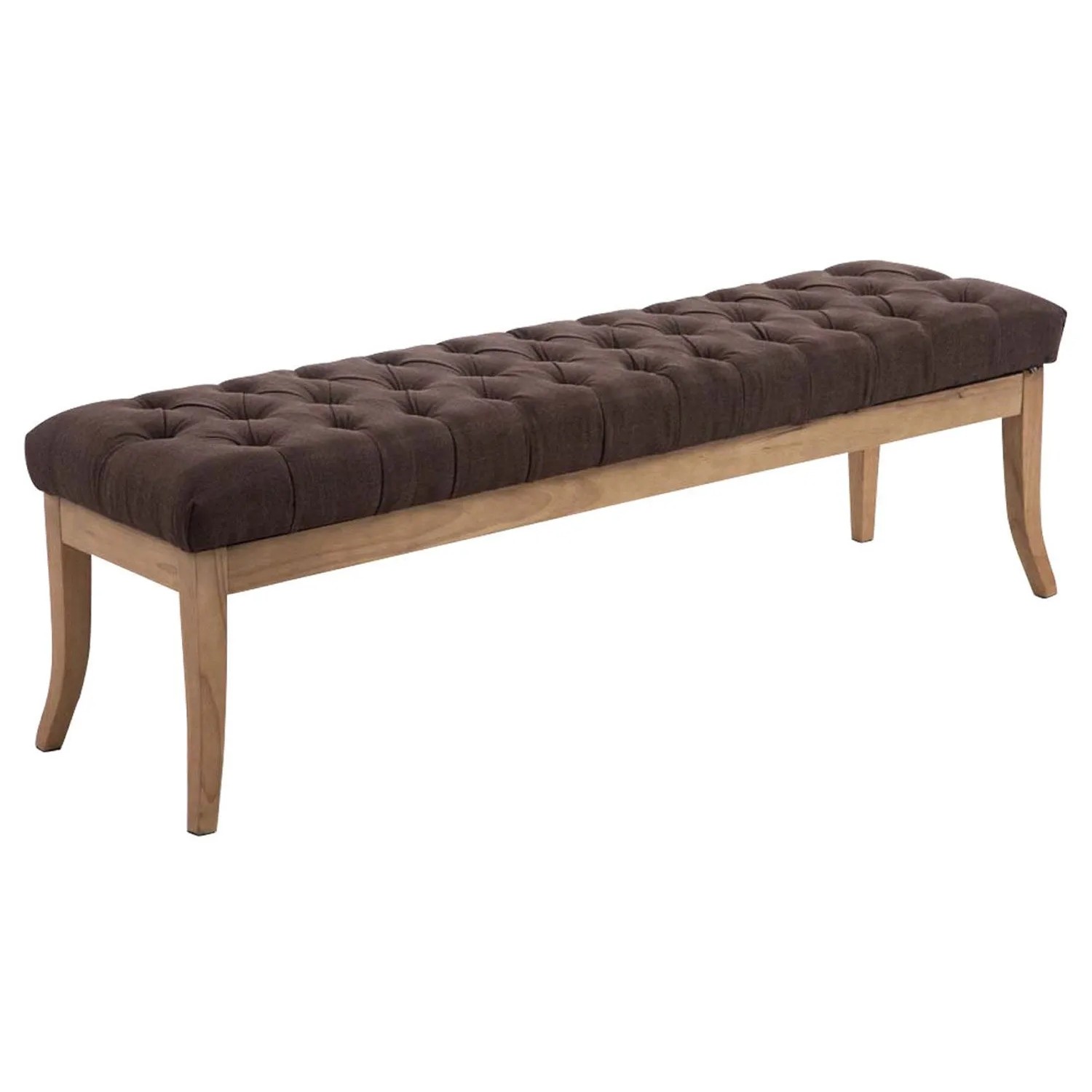 DELUKE Sitzbank CANNES Stoff Braun 150x38x46cm Hellbraun Sitzbank Flur Sitzhocker Esszimmerbank Polsterbank Schlafzimmer