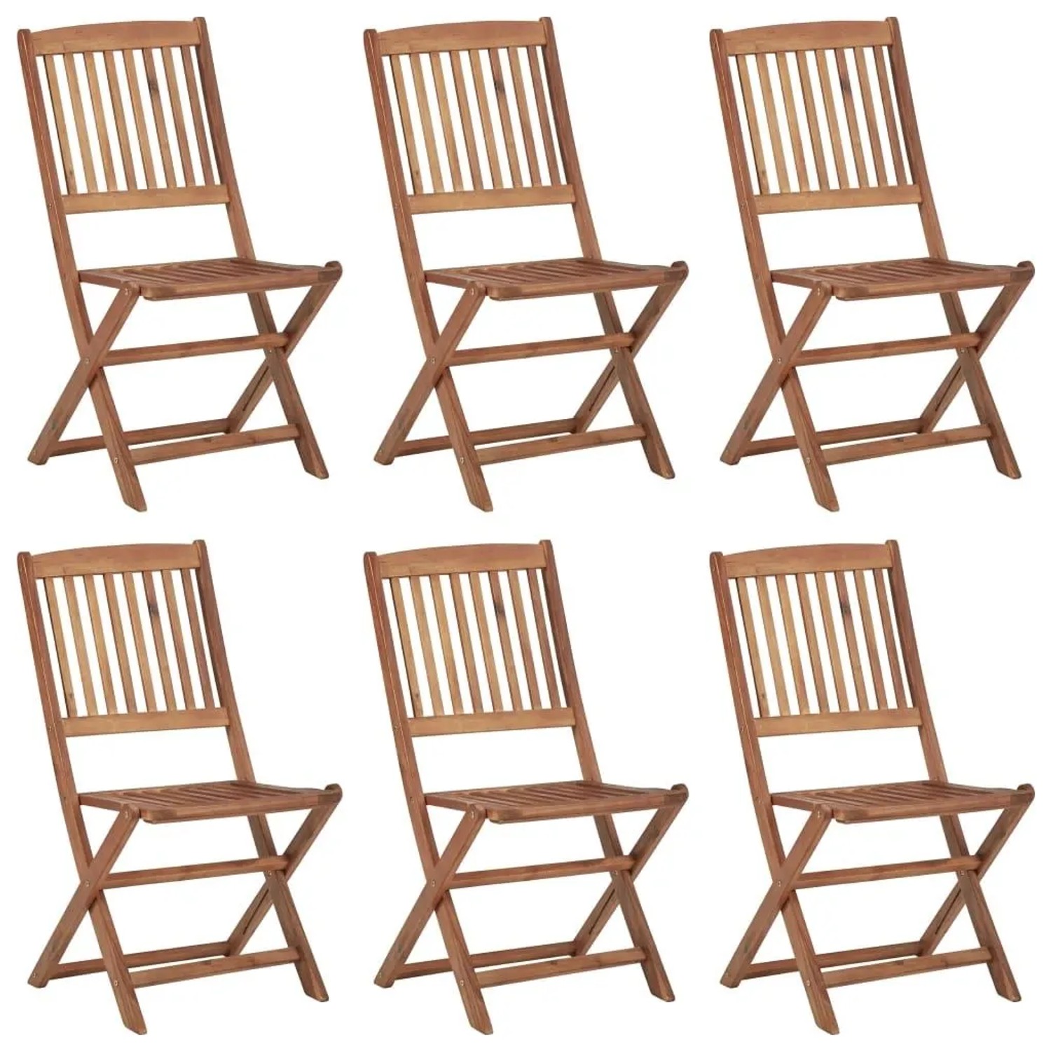 vidaXL Klappbare Gartenstühle 6 Stk Massivholz Akazie 3074938