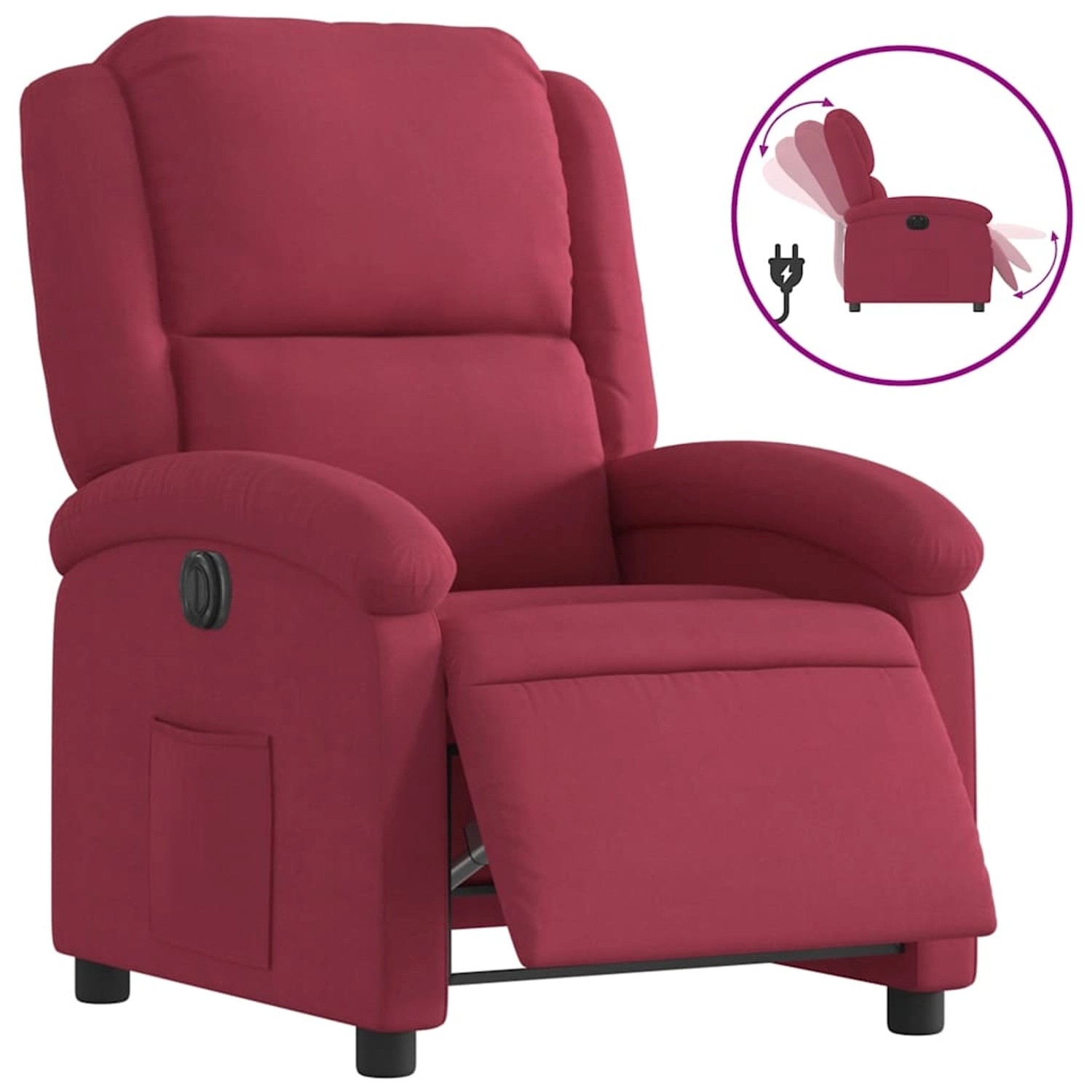 vidaXL Relaxsessel Elektrisch Weinrot Samt 3204283 günstig online kaufen