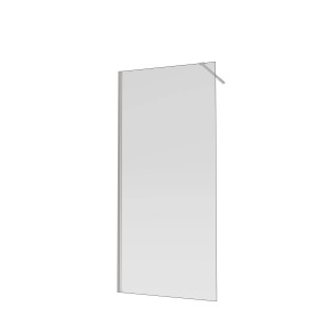 baliv Duschwand DUK-90.160 Walk-In, silbernes Profil, Klarglas mit Stabilisationsstange.
