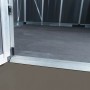 Detailaufnahme: Eingang zum Palram Metall-Gerätehaus Yukon, anthrazitfarben, 17,2 m².