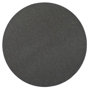 Runder, anthrazitfarbener Snapstyle Bentzon Teppich, Flachgewebe, 160cm Durchmesser.