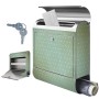 Edelstahl Briefkasten mit Zeitungsfach und Punkte-Motiv. Rostfreier Wandbriefkasten mit Schlüssel.