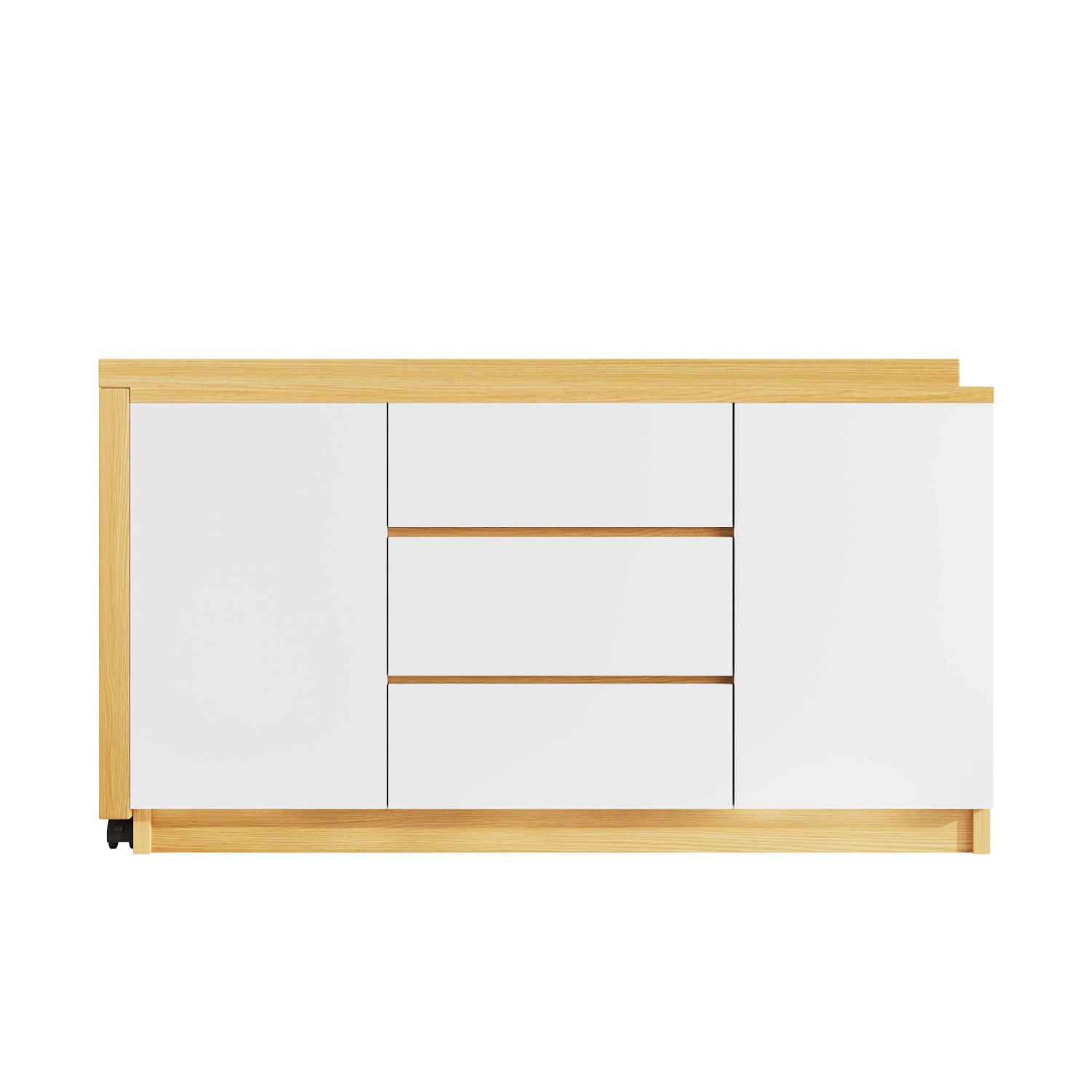 okwish Schreibtisch Klapper Eckschreibtisch mit Feststellbaren Rollen 120 x 50 cm Weiß/Eiche