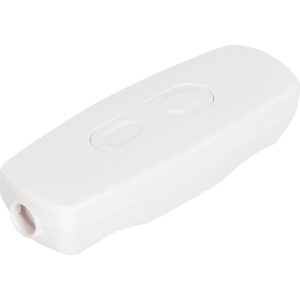 Weißer LED-Kabeldimmer für Stehleuchten zur Helligkeitsregulierung.