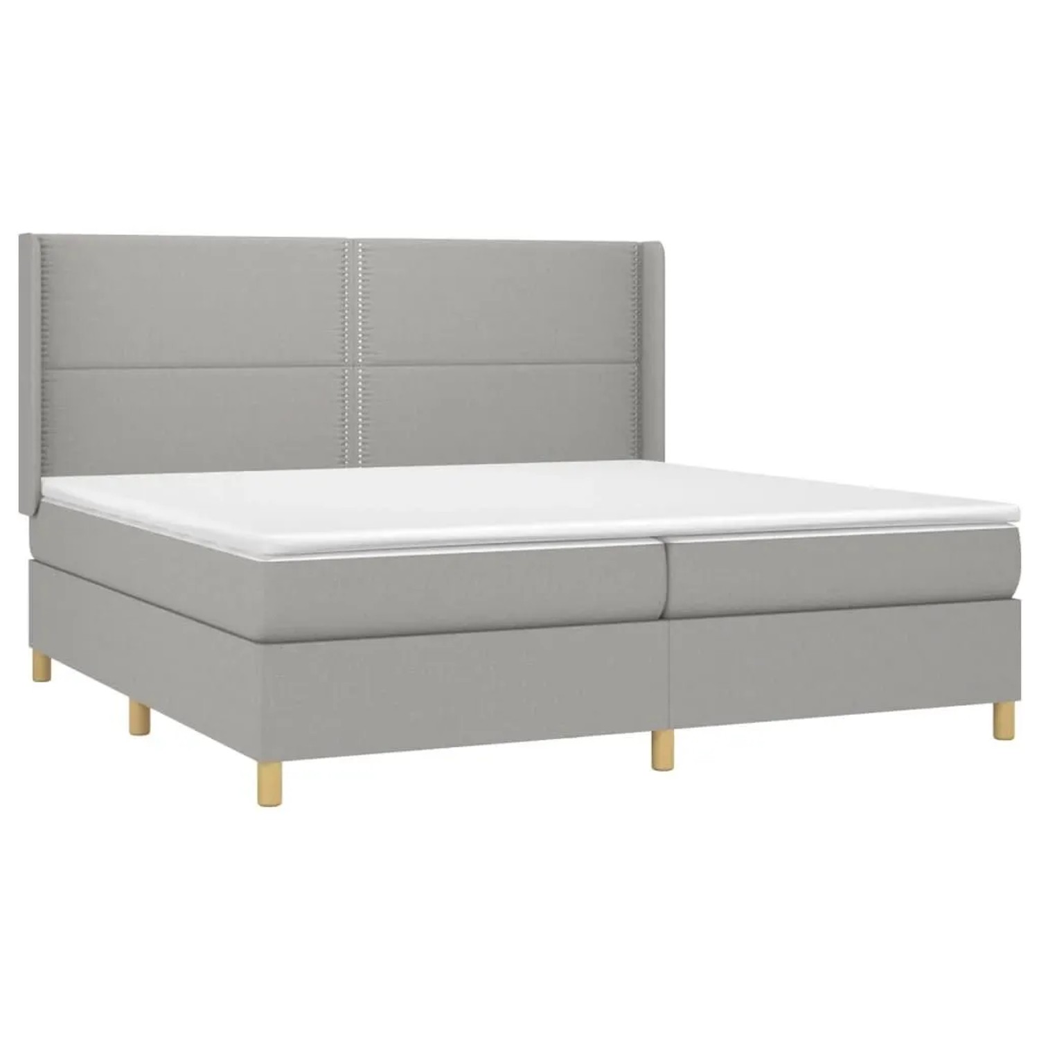 vidaXL Boxspringbett mit Matratze & LED Hellgrau 200x200 cm Stoff 3138821 günstig online kaufen