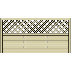 Sichtschutzzaun Kassel, druckimprägniert, 90x180 cm, mit Rankausschnitt. Gartenzaun aus Holz.