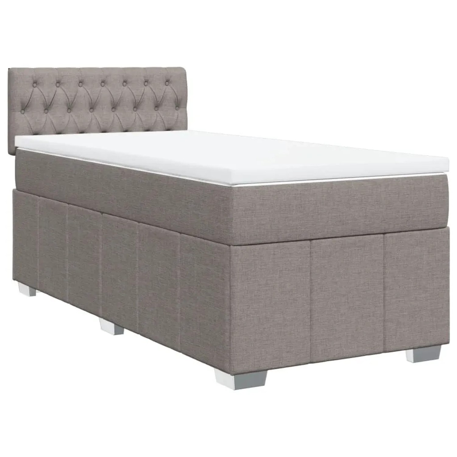 vidaXL Boxspringbett mit Matratze Taupe 80x200 cm Stoff 3286906