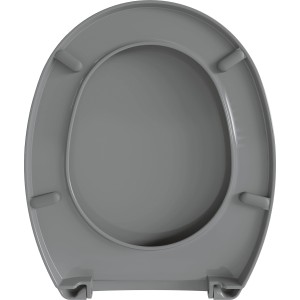WC-Sitz aus Kunststoff in Anthrazit, ovale Form, geeignet für Standard-WCs.
