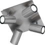 Nickel-farbiger Trio Spot mit 4 Strahlern, geeignet für GU10 Leuchtmittel.
