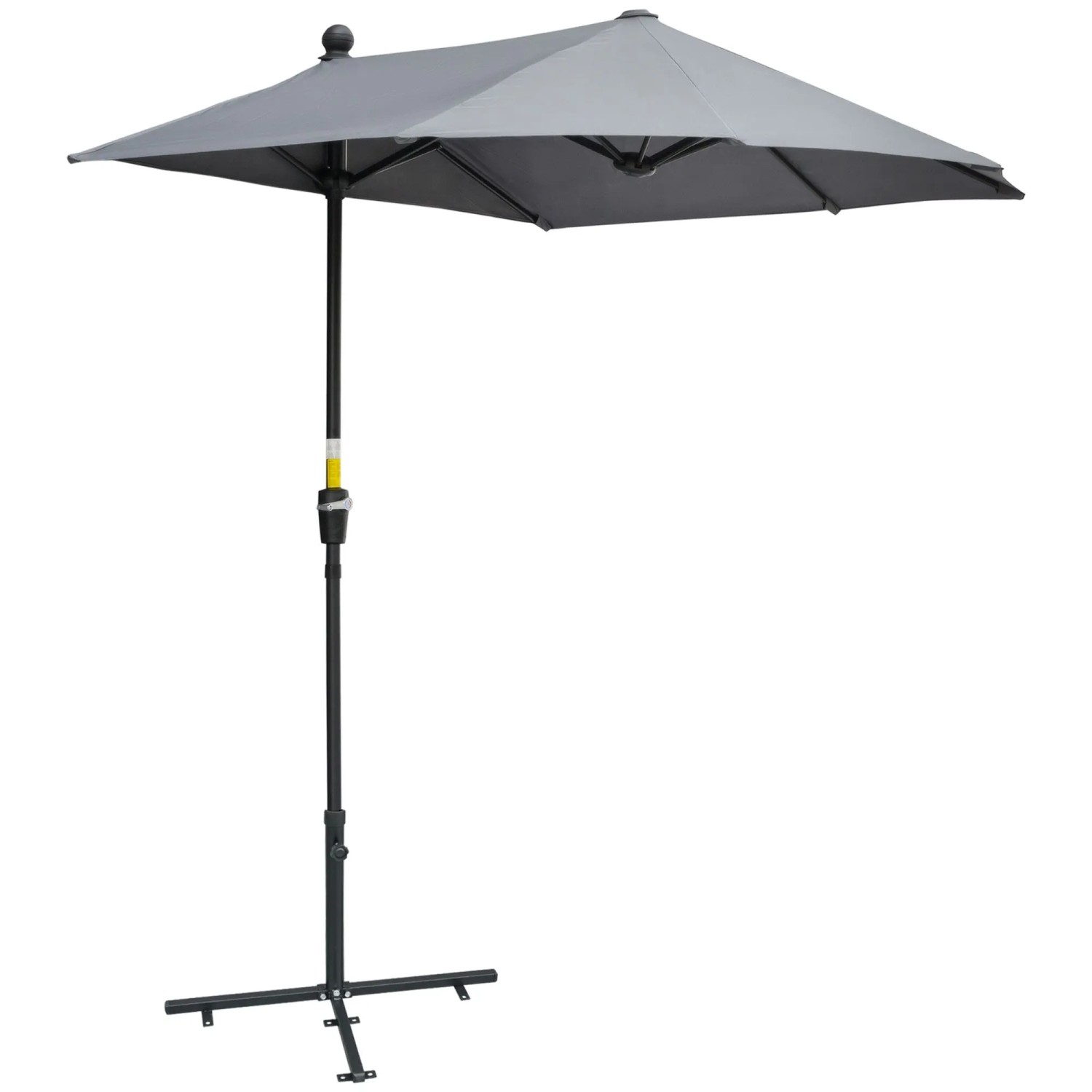 Furnicato 2 X 2 M Sonnenschirm Halbrundschirm Balkonschirm Mit Halterung Wasserabweisend Für Garten Terrassen Höfe 100% Polyester Dunkelgrau
