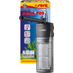 Sera Aquarium Eckfilter X-Edge 700 für Aquarien bis 300L. Leistungsstarker Innenfilter mit Filtermaterial.