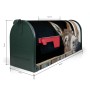 Grüner Banjado US Briefkasten mit Esel Motiv, 48x22x16cm, Stahl pulverbeschichtet.