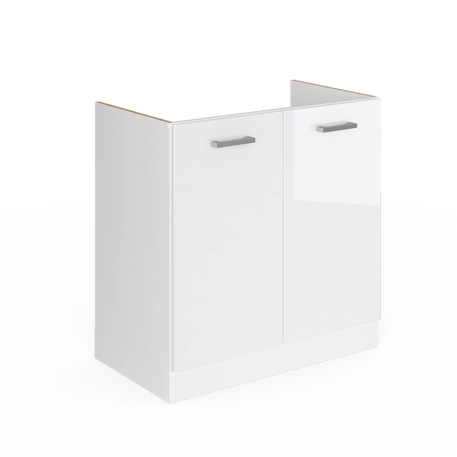 Vicco Spülenunterschrank R-Line Weiß Hochglanz/Weiß 80 cm ohne Arbeitsplatte