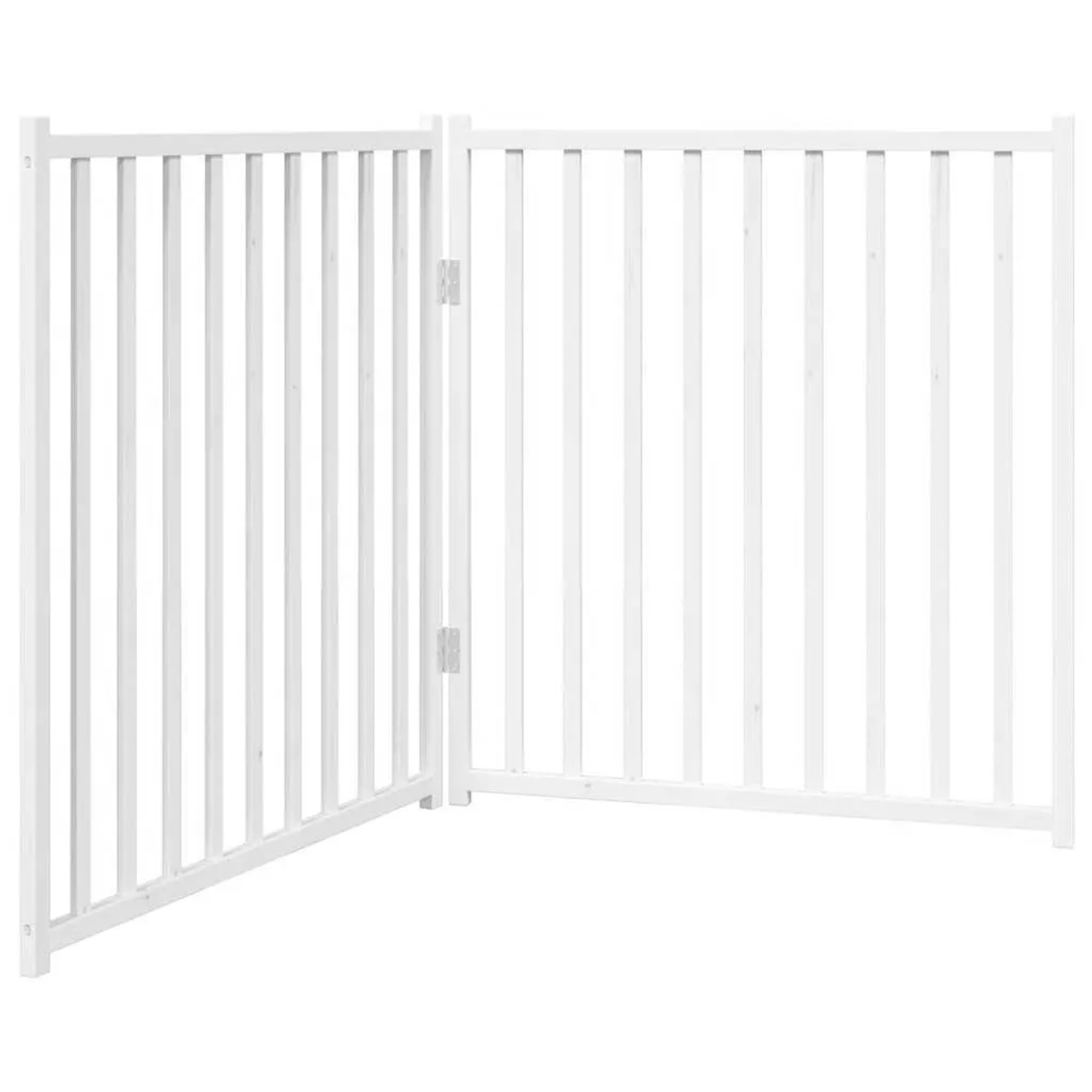 vidaXL 2 Tlg Hundetor Faltbar Weiß 160 cm Massivholz Tanne 352282