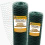 Aquagart Sechseckgeflecht, 50cm hoch, 2 Rollen grüner Hühnerzaun/Hasendraht.