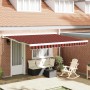 vidaXL Einziehbare Markise, gelb-orange gestreift, 400x350 cm, für Terrasse und Garten.