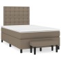 Boxspringbett Taupe (120x200 cm) mit Matratze und Bank. Stoffbezogenes Bett mit gestepptem Kopfteil.