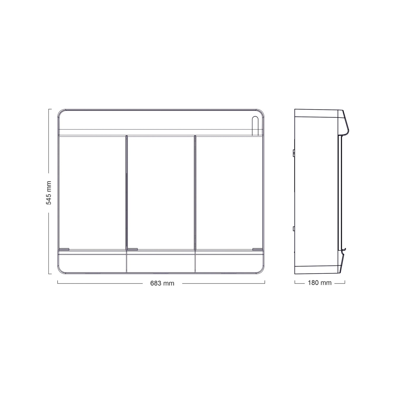 Sieper Spiegelschrank Alida 68,3 cm x 54,5 cm Weiß Hochglanz_5