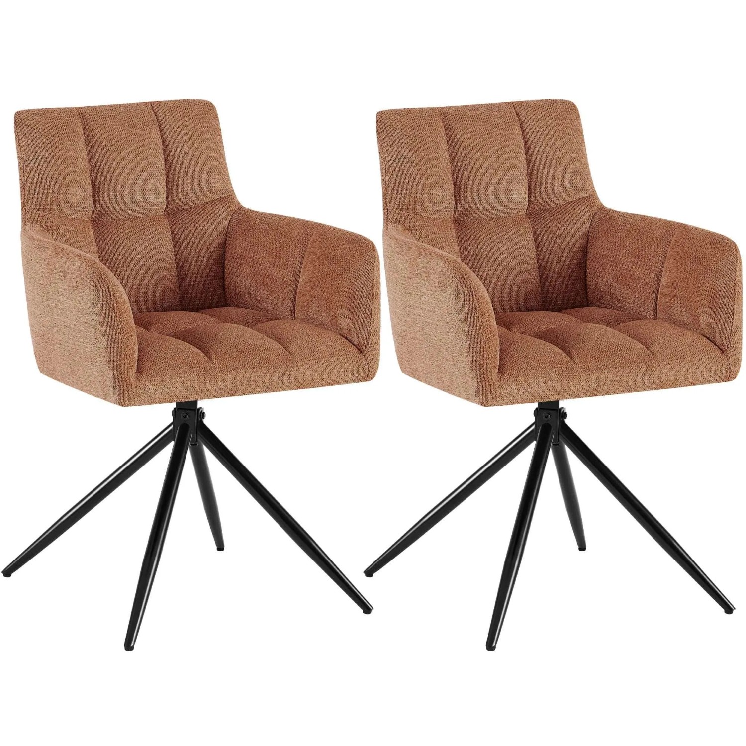 CLP 2er Set Esszimmerstuhl Jonah Stoff Orange