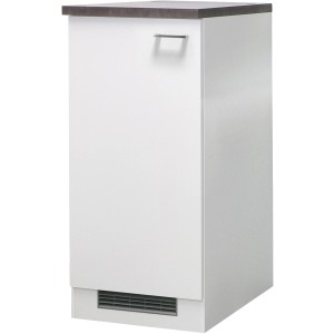 Flex-Well Kühlschrankumbau Lucca, 60 cm, weiß mit Abdeckplatte in Caledonia-Optik.