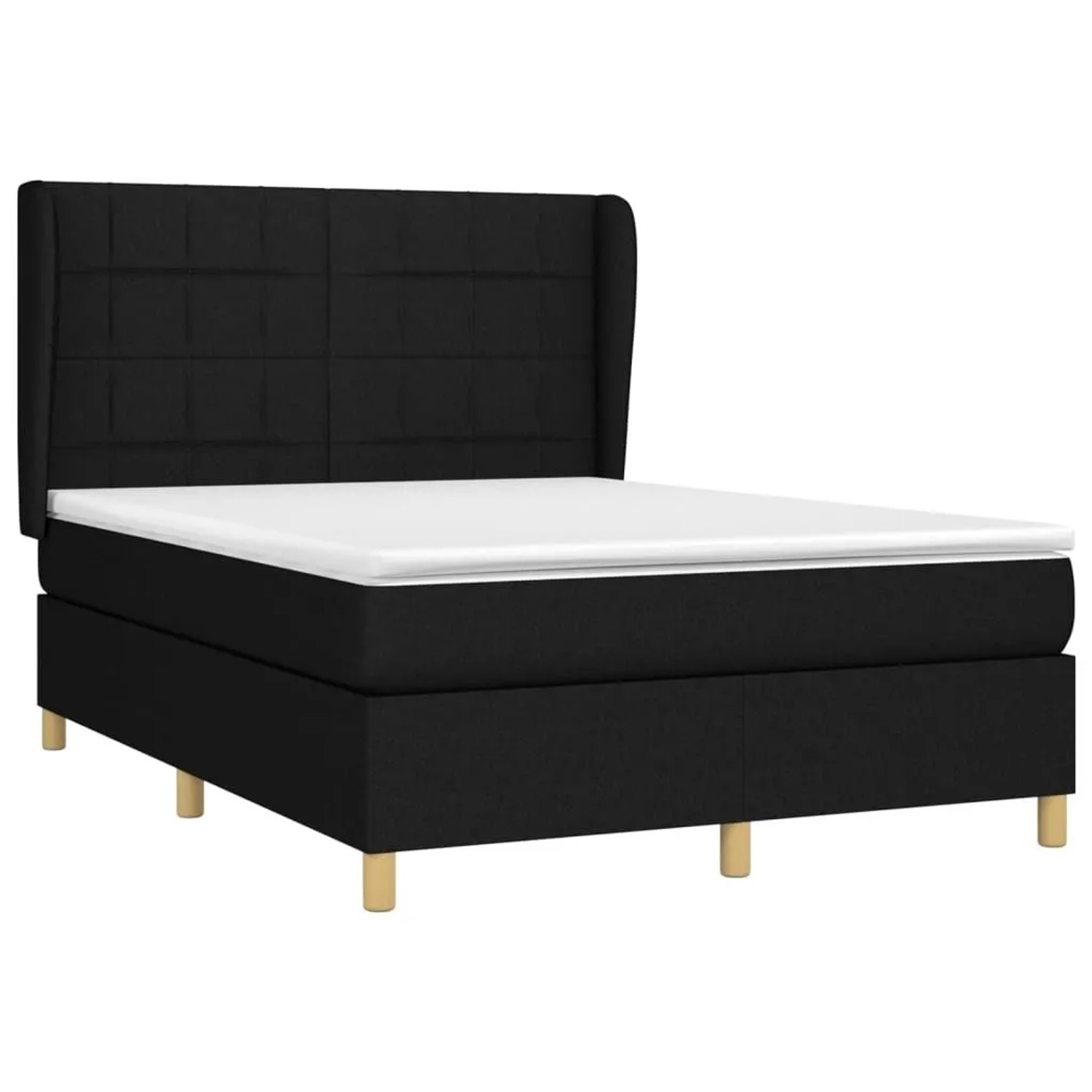 vidaXL Boxspringbett mit Matratze Schwarz 140x200 cm Stoff 3128527 günstig online kaufen