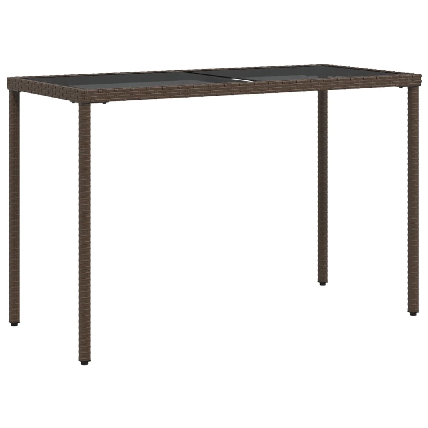 vidaXL Gartentisch mit Glasplatte Braun 115x54x74 cm Poly Rattan 365074 günstig online kaufen