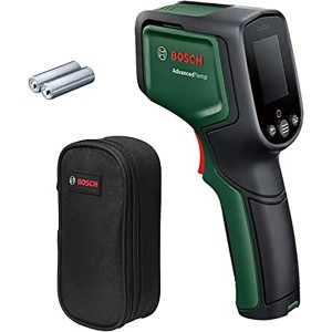 Bosch AdvancedTemp Infrarot-Thermometer mit Tasche und Batterien, zur Temperaturmessung.