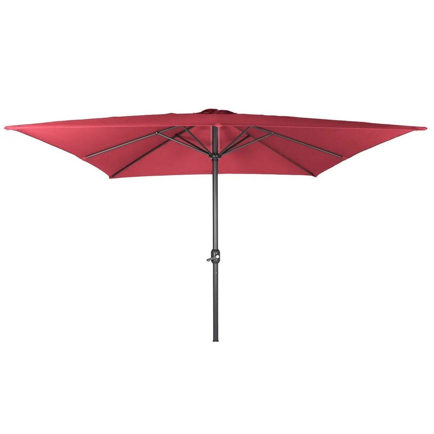 Lex Alu Sonnenschirm 2,5x2,5 m Quadratisch Kurbelschirm Gartenschirm Balkon Burgundrot