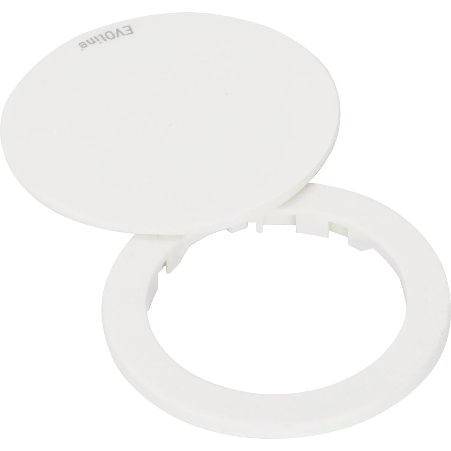 Evoline One Abdeckring mit Drehdeckel ø 59 mm für Einbausteckdose Kunststoff Weiß