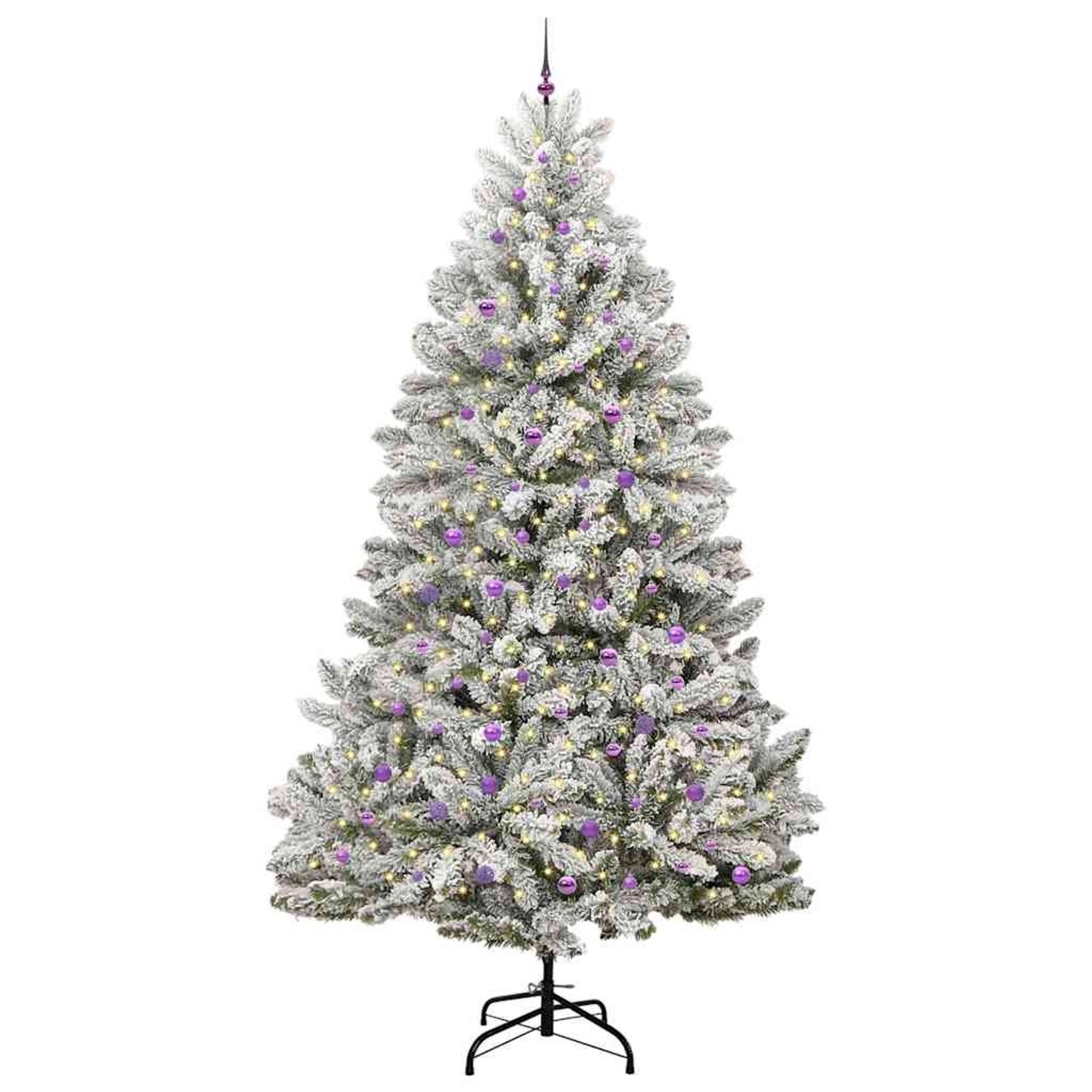 vidaXL Künstlicher Weihnachtsbaum Grün und Weiß 300 cm PVC und Metall 3395790