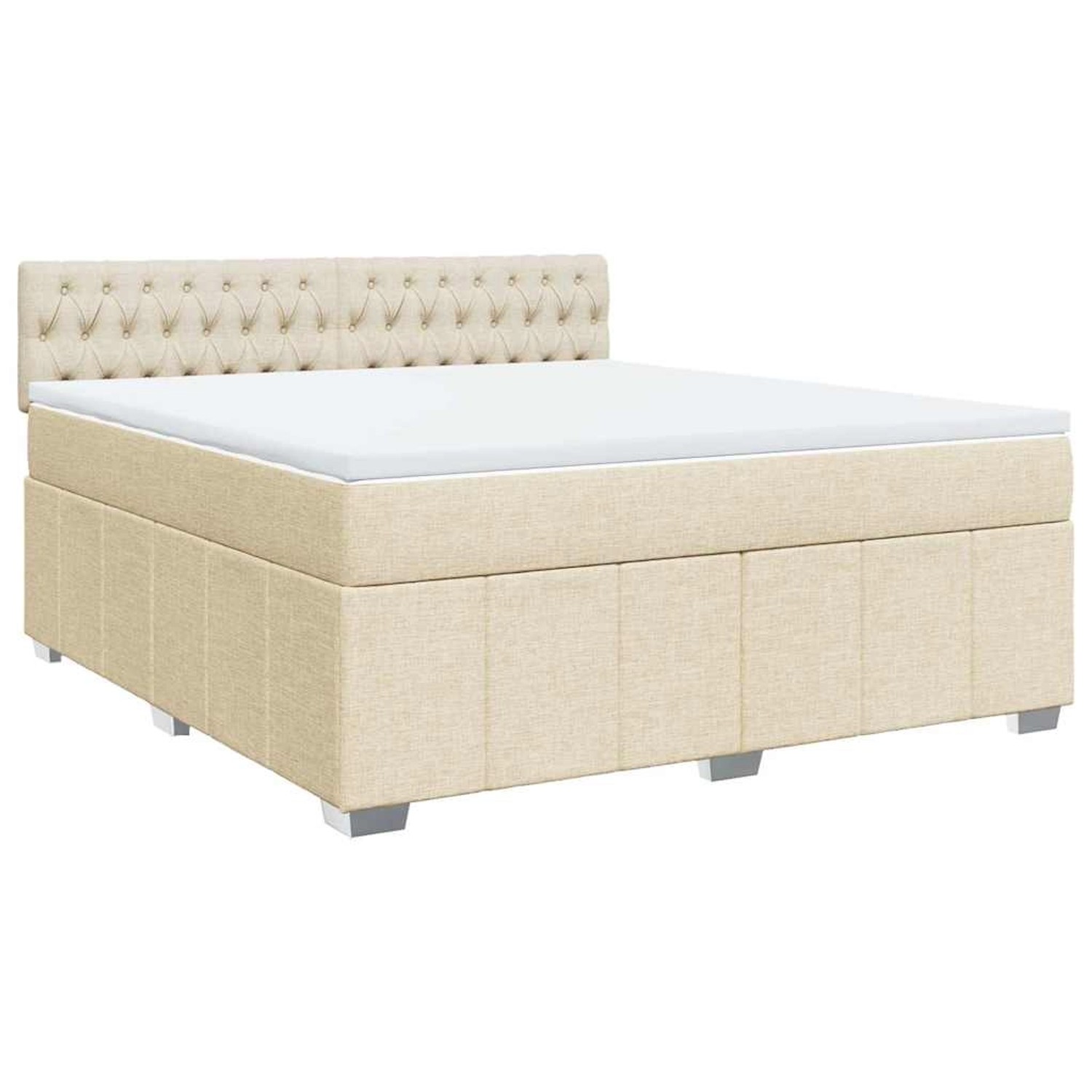 vidaXL Boxspringbett mit Matratze Creme 180x200 cm Stoff 3287159 günstig online kaufen