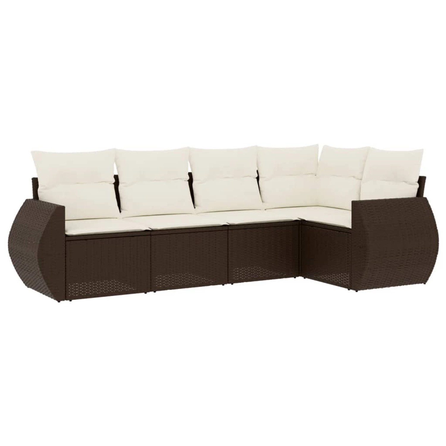 vidaXL 5-Tlg Garten-Sofagarnitur mit Kissen Braun Poly Rattan 3221332 günstig online kaufen