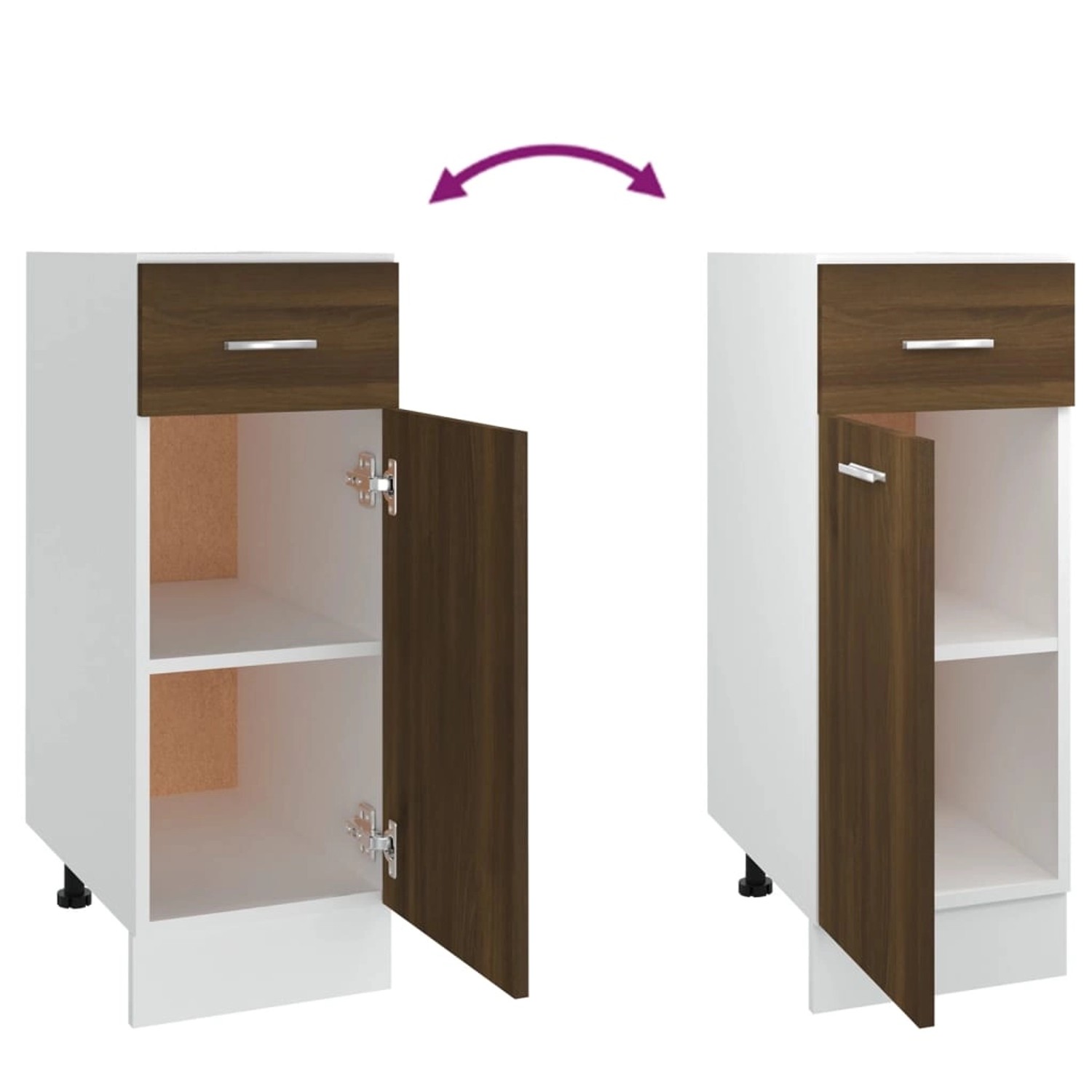 vidaXL Unterschrank in Braun Eichen-Optik mit Schublade und Tür für die Küche.