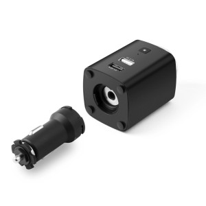 Technaxx TX-159 Auto Charger mit Disco-Licht und USB-Anschlüssen für Innenausstattung.