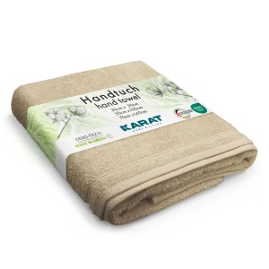 Beiges KARAT Handtuch Bay, 49x98 cm, aus saugstarker Baumwolle. Universal und sanft.