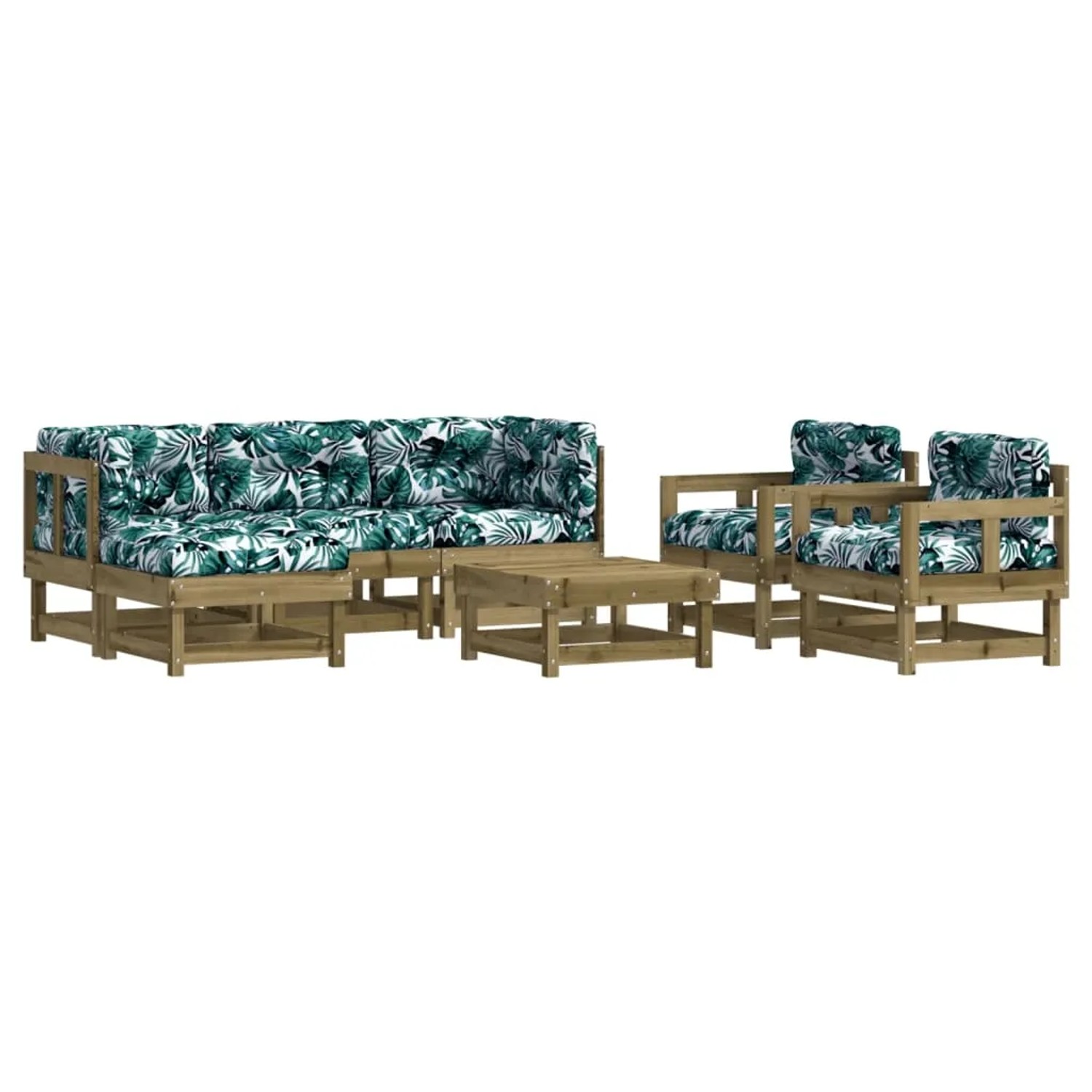 vidaXL 7-Tlg Garten-Lounge-Set mit Kissen Imprägniertes Kiefernholz 3185814 günstig online kaufen