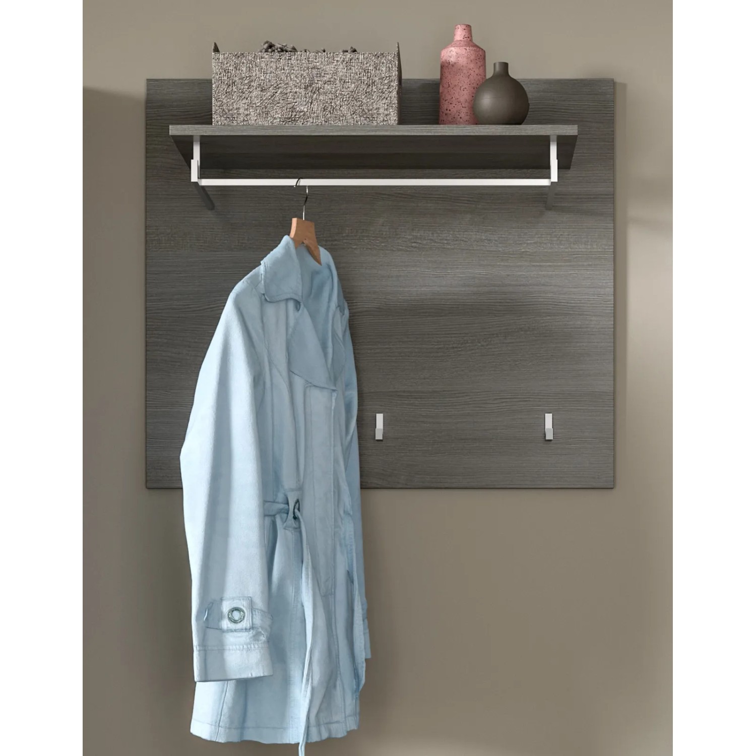 Inn.Furn Garderobenpaneel Grau 80 cm mit Kleiderstange Rumba_2