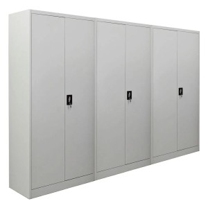 PROREGAL MegaDeal 3x Flügeltürenschrank ELEPHANT Mit 2 Türen Abschließbar HxBxT 180x80x40cm 4 Ebenen Stahl Pulverbeschichtet Lichtgrau Aktenschrank