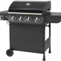Schwarzer El Fuego Gasgrill Columbus mit 4 Brennern und Seitenbrenner.