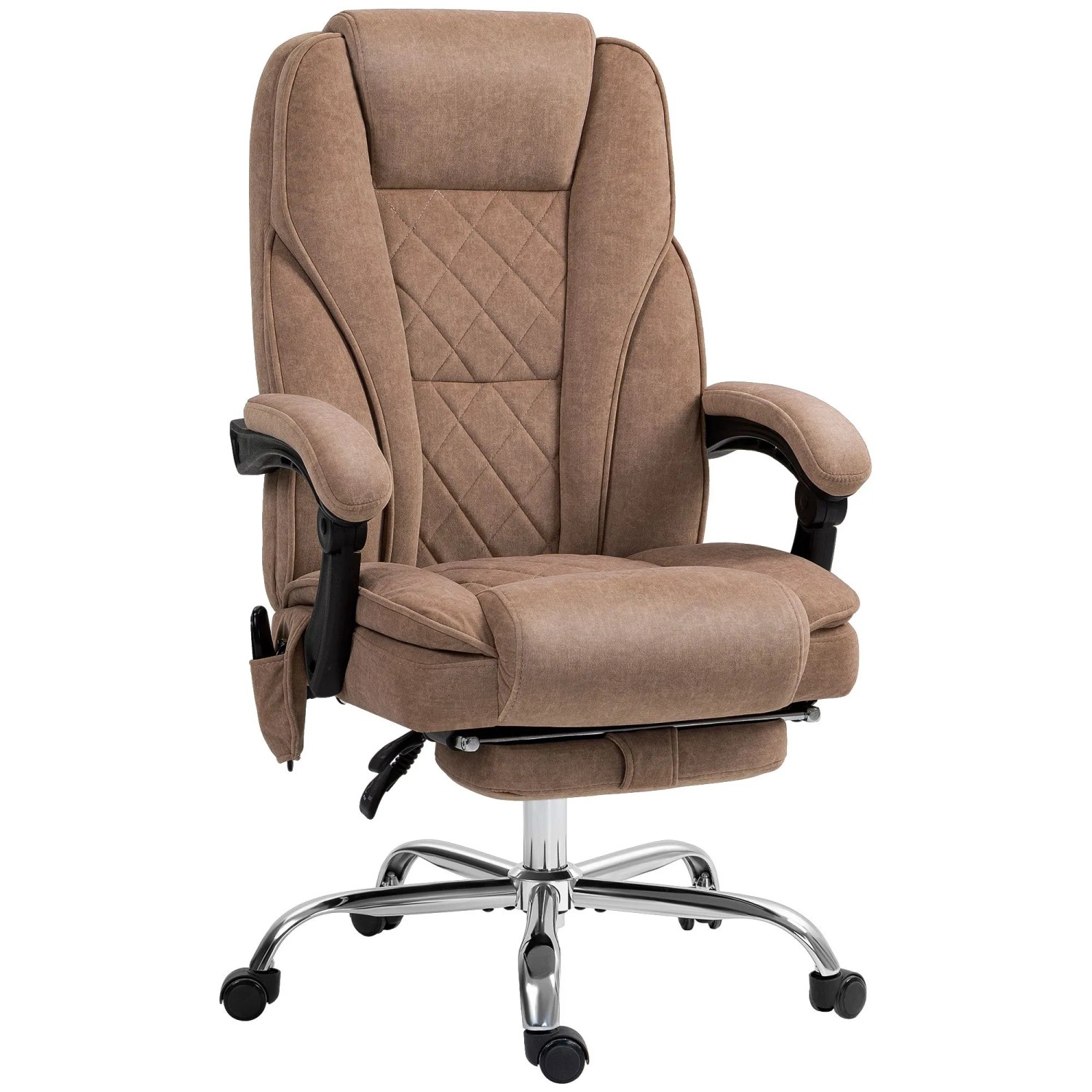 Vinsetto Bürostuhl mit Massagefunktion Polyester 72L x 67B x 111-119H cm Braun