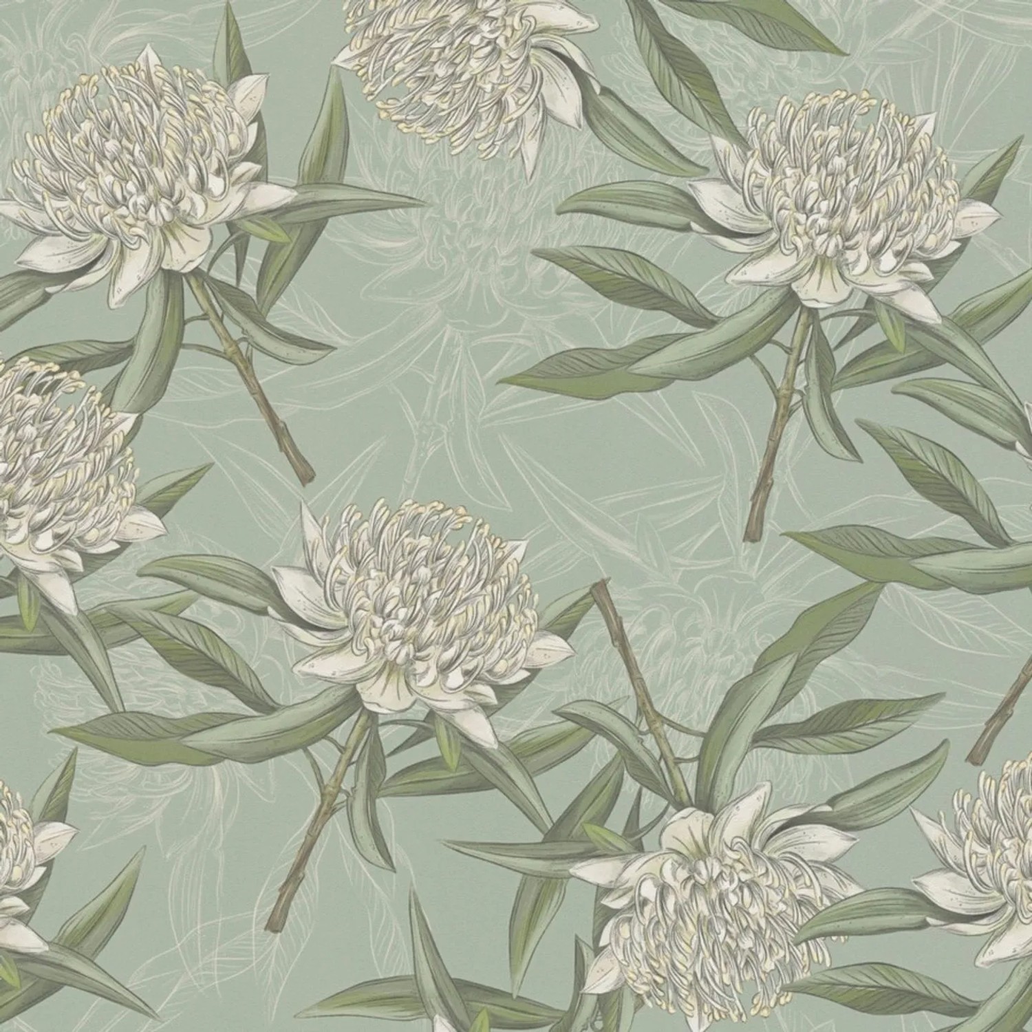Tadessi Tapete Floral M1-No.4514 Vliestapete in Blau